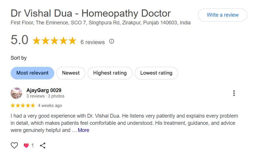 best homeopathic doctor in zirakpur